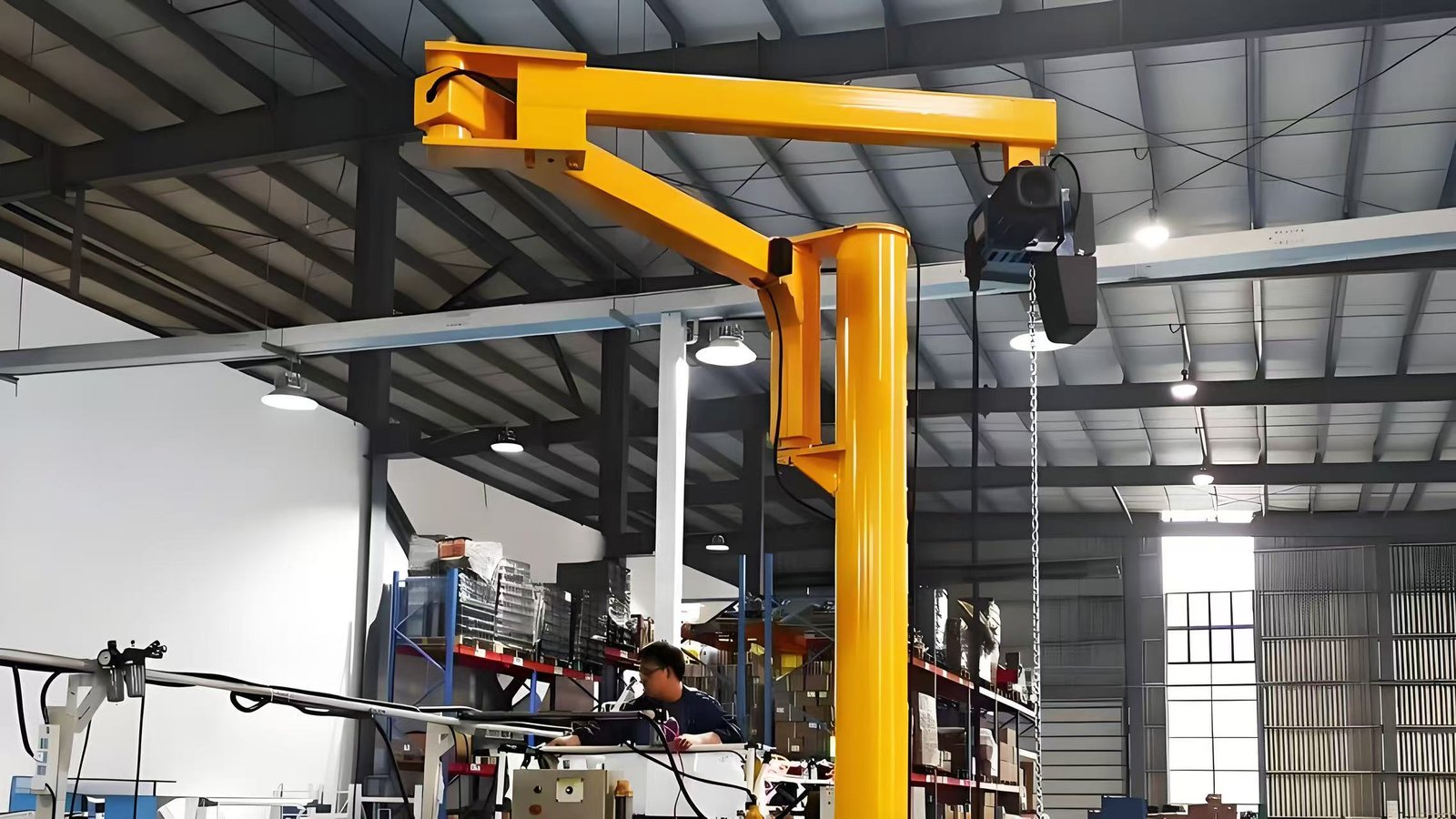articulated jib crane for tight spaces